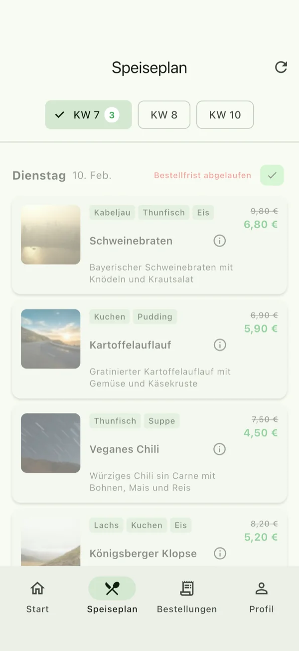 Mahlzeiten einfach bestellen